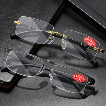 iboode Метални без рамки Стъклени Лещи, Очила За Четене на Мъже, Жени HD Пресбиопические Очила Elder Reader Goggle Eyewear От + 1.0 До + 4,0