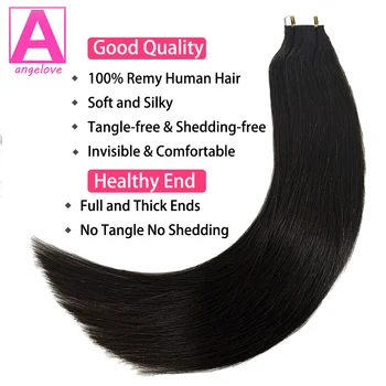 Лента за коса разширения коси Директни Естествени Черни 100% Бразилски коси 16-26 инча 20 бр/опаковане. Лентата за изграждане на