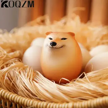 Креативен Shiba-Ин в реалистична форма яйца, декорация за маса от PVC, декорации за дома, офиси, забавни коледни подаръци