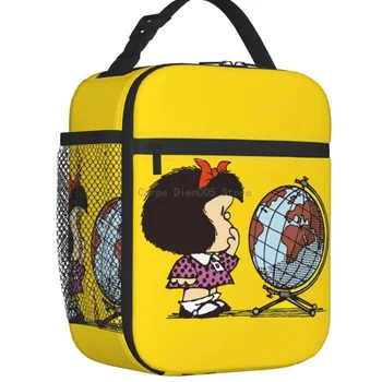 Забавни аниме Mafalda, термоизолированные чанти за обяд, женски комикси, преносим контейнер за обяд за училище, Многофункционална кутия за храна