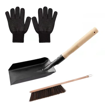 Удобна опаковка, лопата със силиконови ръкавици и лесна за употреба четка, практичен комплект, за грижа, дървена лопата, директна доставка