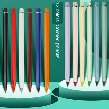 12 цвята Вечните моливи Неограничен набор от Моливи без мастило, Стираемые Цветни грифельные писалки за чертане, писане аксесоари за студенти