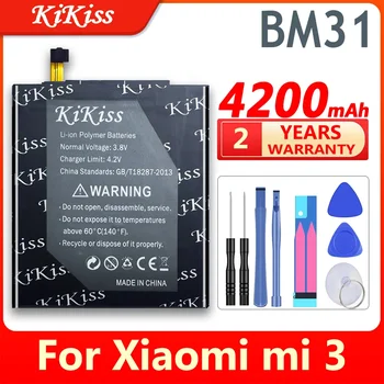 Батерия KiKiss Smart Mobile за батерии на мобилни телефони Xiaomi Mi 3 M3 Mi3 BM31 BM-31 BM 31