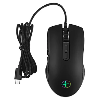 Мишка USB C Ергономична жичен мишката Type C RGB Детска мишка Оптична мишка