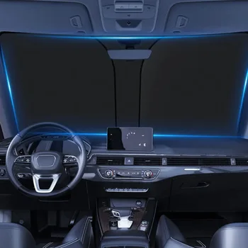 1БР Автомобилна Охлаждане UV-Отразяваща Делото на Предното Стъкло на сенника Защита на Предния Прозорец От Слънцето Сгъваеми Автомобилни Завеси за Лятото