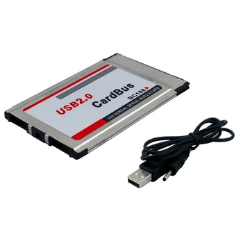 2X PCMCIA-USB 2.0 Cardbus двоен адаптер за карти 480M за преносим компютър