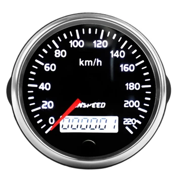 Универсален скоростомер CNSPEED 12 /24, километраж 85 мм 220 км / Ч за автомобил, мотоциклет, LCD-тахометър