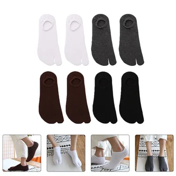 4 чифта мъжки чорапи с два пръста, дишащи памучни чорапи, летни чорапи (разноцветни)