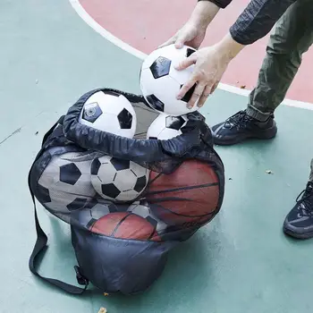 Много голяма спортни сакове за топки с регулируем пагон, по-голямата голям баскетболен отбор по футбол на окото чанта от съвсем малък за съхранение