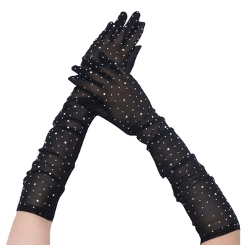 Елегантни дамски ръкавици с пълни пръсти, летни ръкавици за шофиране на мотор, лъскава ръкавица 449B