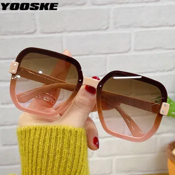 YOOSKE Ретро Големи слънчеви очила за жени и мъже, модната марка, дизайнерски Градиентные Слънчеви очила, Дамски Очила за шофиране на открито UV400