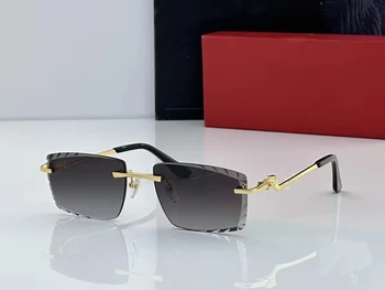 Нова марка Glasss Frame 01210 Леопардовые Дамски И Мъжки очила с Високо Качество Очила Без Рамки Модната Марка Beach Holiday Sung