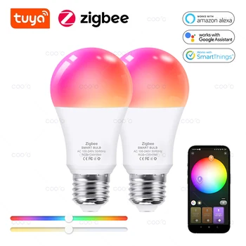 Zigbee 3,0 18 W Led крушка RGB + WW + CW E27 Sasha Smart Bulb Работи с Smart Life Алекса Amazon се Изисква Google Home Hub