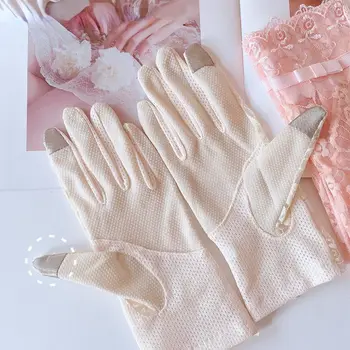 Дамски Дантелен Летни Ръкавици за шофиране с Защита От Uv И Слънцето, Слънчеви Ръкавици Ice Silk